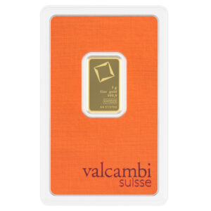 Valcambi 5 Gram .9999 Fine Gold Bar (In Assay)
