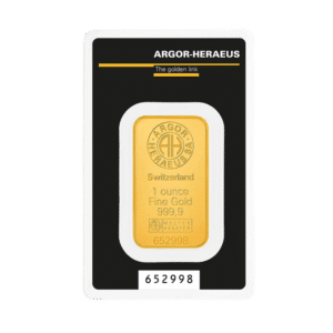Argor-Heraeus１oz .9999 Fine Gold Bar (In Assay)