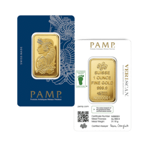 PAMP Lady Fortuna１oz .9999 Fine Gold Bar (In Assay)