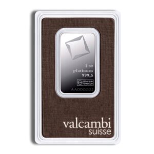 1 oz Platinum Bar – Valcambi Suisse (In Assay)