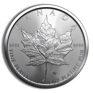 1 oz Platinum Maple Leaf Coin – BU (Year Varies)