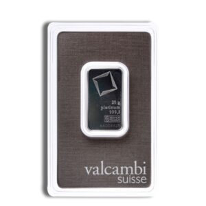 20 Gram Platinum Bar – Valcambi (In Assay)